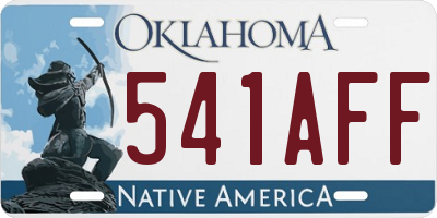 OK license plate 541AFF