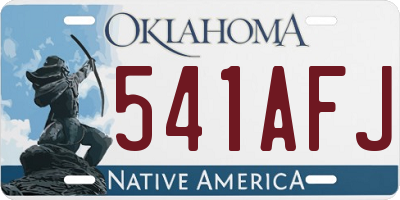 OK license plate 541AFJ