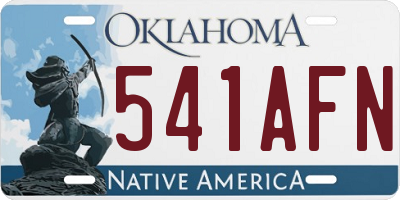 OK license plate 541AFN