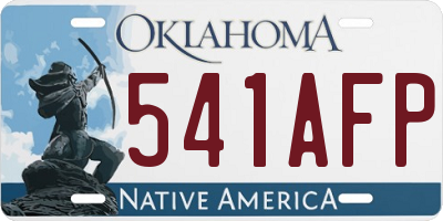 OK license plate 541AFP