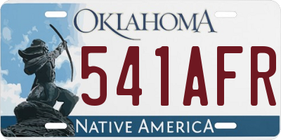 OK license plate 541AFR