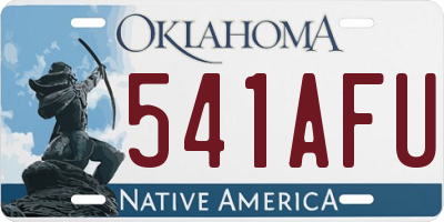 OK license plate 541AFU