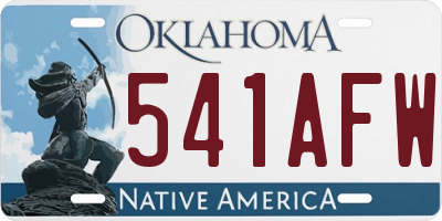 OK license plate 541AFW