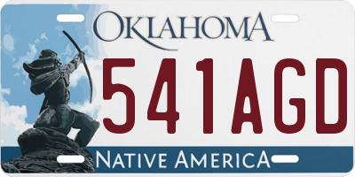 OK license plate 541AGD