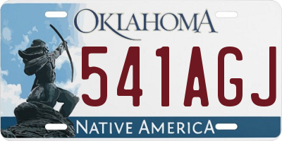 OK license plate 541AGJ