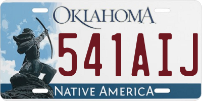 OK license plate 541AIJ