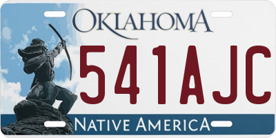 OK license plate 541AJC