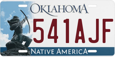 OK license plate 541AJF