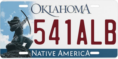 OK license plate 541ALB