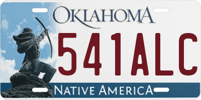 OK license plate 541ALC