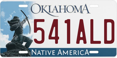 OK license plate 541ALD