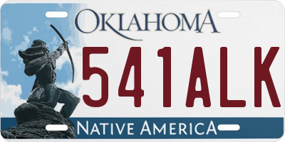 OK license plate 541ALK