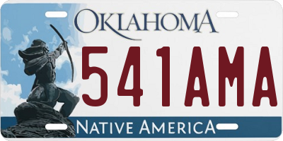 OK license plate 541AMA