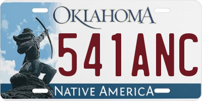 OK license plate 541ANC