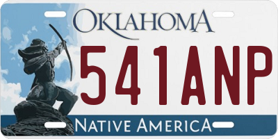 OK license plate 541ANP