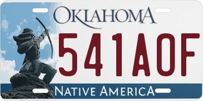 OK license plate 541AOF