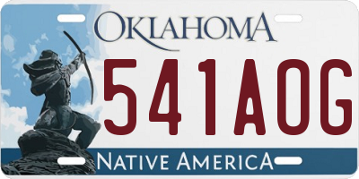 OK license plate 541AOG