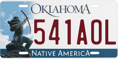 OK license plate 541AOL