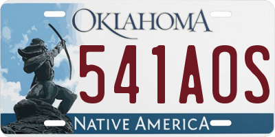 OK license plate 541AOS