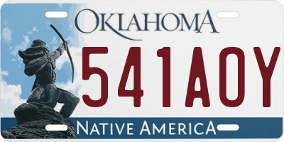 OK license plate 541AOY