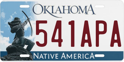 OK license plate 541APA