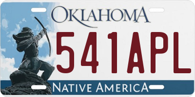 OK license plate 541APL