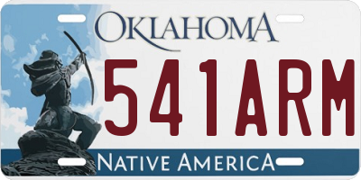 OK license plate 541ARM