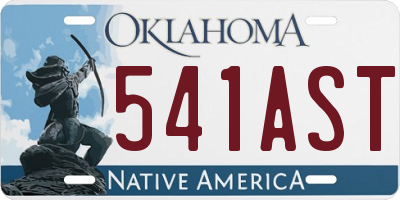 OK license plate 541AST