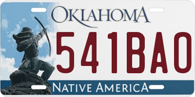 OK license plate 541BAO