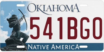 OK license plate 541BGO