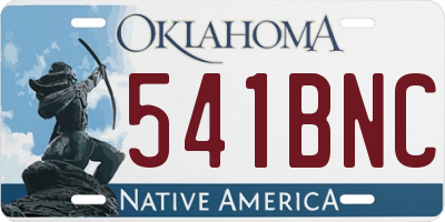 OK license plate 541BNC