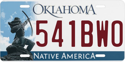 OK license plate 541BWO