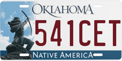 OK license plate 541CET