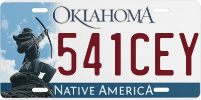OK license plate 541CEY