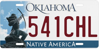 OK license plate 541CHL