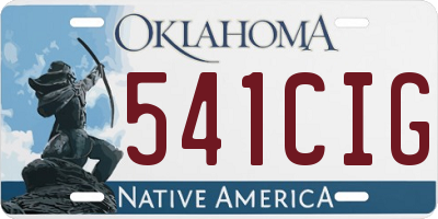 OK license plate 541CIG