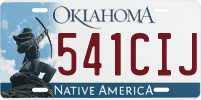 OK license plate 541CIJ