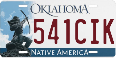 OK license plate 541CIK