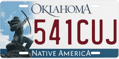 OK license plate 541CUJ