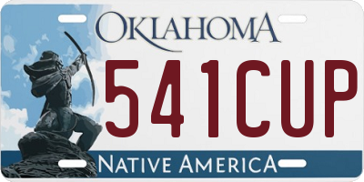 OK license plate 541CUP