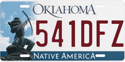 OK license plate 541DFZ