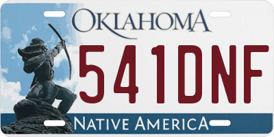 OK license plate 541DNF
