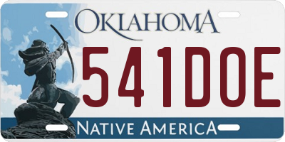 OK license plate 541DOE
