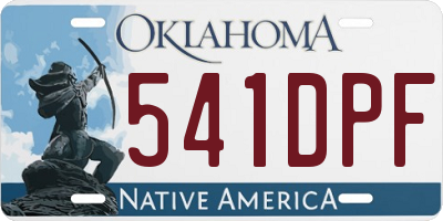 OK license plate 541DPF