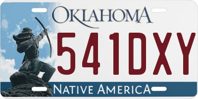 OK license plate 541DXY