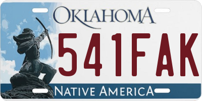 OK license plate 541FAK