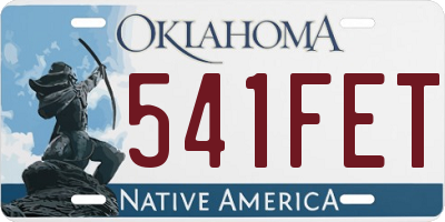 OK license plate 541FET