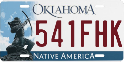 OK license plate 541FHK