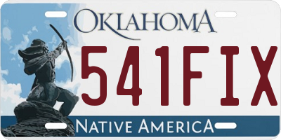 OK license plate 541FIX