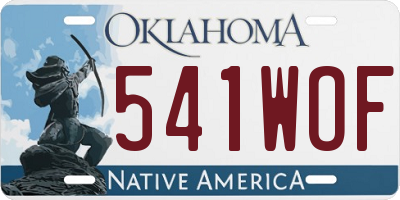 OK license plate 541WOF